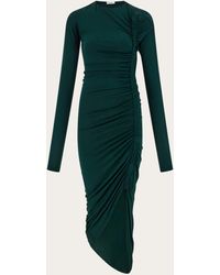 Ferragamo - Mujer Vestido Asimétrico Verde - Lyst