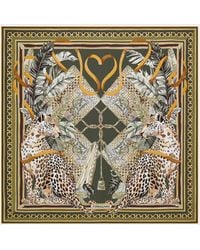 Ferragamo - Feline Print Silk Foulard - Lyst