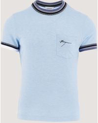 Ferragamo - T-shirt With Color Block Trims - Lyst