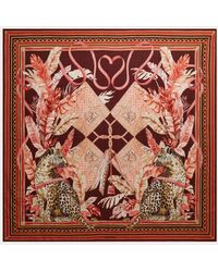 Ferragamo - Feline Print Cashmere Shawl - Lyst