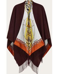 Ferragamo - Femmes Cape Réversible Avec Imprimé Rooster Brun - Lyst