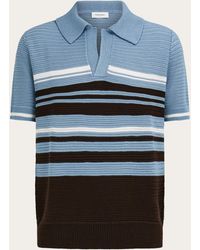 Ferragamo - Cotton Knit Polo Shirt - Lyst