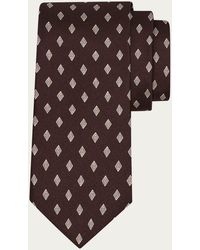 Ferragamo - Micro Gancini Print Silk Tie - Lyst