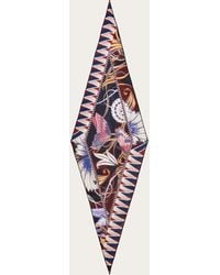 Ferragamo - Flowers And Butterflies Wool Diamond Scarf - Lyst