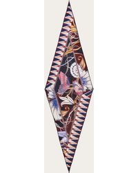 Ferragamo - Flowers And Butterflies Wool Diamond Scarf - Lyst