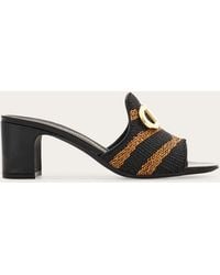 Ferragamo - Gancini Ornament Mid-Heel Slide .5 - Lyst