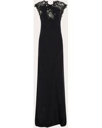 Ferragamo - Silk Dress With Lace Detail - Lyst
