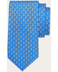 Ferragamo - Hommes Cravate En Soie Imprimé Shark Bleu - Lyst
