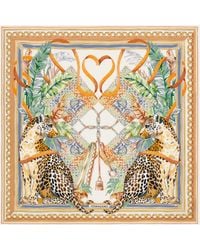 Ferragamo - Gancini Leopard-Print Scarf - Lyst