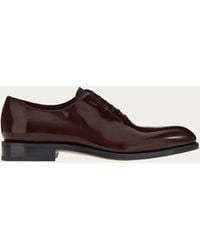Ferragamo - Shiny Leather Oxford Lace-Ups Eee Fit - Lyst