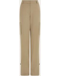Ferragamo - Femmes Pantalon Cargo En Mélange De Soie - Lyst