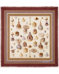 Ferragamo - Geometrical Renaissance Print Cashmere Shawl - Lyst