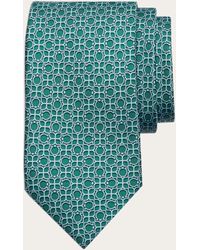 Ferragamo - Hommes Cravate En Soie Imprimé Totem Vert - Lyst