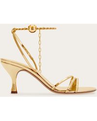 Ferragamo - Sandal With Ankle Chain - Lyst