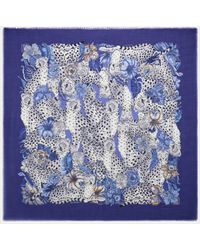 Ferragamo - Cheetahs Print Cashmere Shawl - Lyst