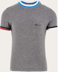 Ferragamo - Herren T-Shirt mit Farbblock-Kanten - Lyst