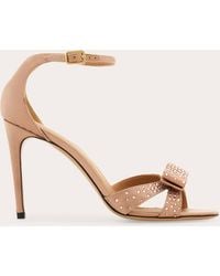 Ferragamo - Vara Bow Sandal With Crystals .5 - Lyst
