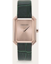 Ferragamo - Damen Crystal Uhr Grün - Lyst