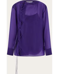 Ferragamo - Femmes Blouse En Organza Avec Rubans - Lyst