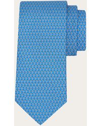 Ferragamo - Gancini Tricot Print Silk Tie - Lyst