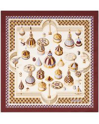 Ferragamo - Geometrical Renaissance Print Silk Scarf - Lyst