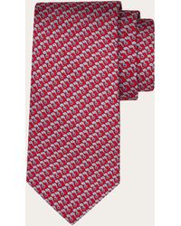 Ferragamo - Hommes Cravate En Soie Imprimé Éléphant Rouge - Lyst
