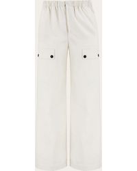 Ferragamo - Drawstring Linen Trouser With Applied Pockets - Lyst