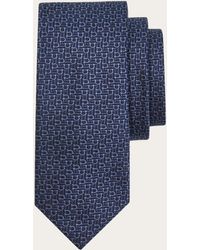 Ferragamo - Uomo Cravatta Jacquard Con Gancini Diagonali - Lyst