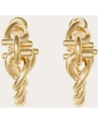 Ferragamo - Twisted Chain Gancini Hoop Earrings (S) - Lyst