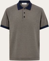 Ferragamo - Short Sleeve Micro Check Polo - Lyst