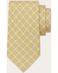 Ferragamo - Check Gancini Print Silk Tie - Lyst