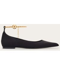 Ferragamo - Ballet Flat With Ankle Chain - Lyst