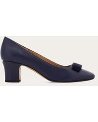 Ferragamo - Vara Bow Block Heel Pump - Lyst