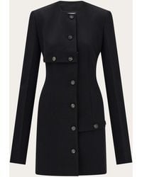 Ferragamo - Wool Jacket With Button Detail - Lyst