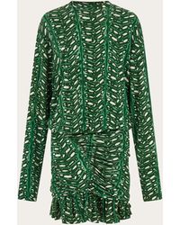 Ferragamo - Mini Dress With Drape Detail - Lyst