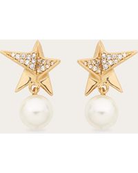 Ferragamo - Women Star Earrings With Crystals - Lyst