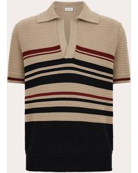 Ferragamo - Cotton Knit Polo Shirt - Lyst