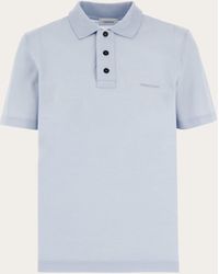 Ferragamo - Hommes Polo Avec Logo Bleu - Lyst