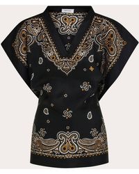 Ferragamo - Arabesque Print Poncho - Lyst