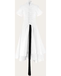 Ferragamo - Short Sleeved Dress With Front Tassel - Lyst