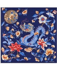 Ferragamo - Damen Halstuch aus reiner Seide Drachen-Print - Lyst