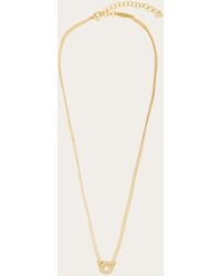 Ferragamo - Gancini Necklace With Pendant And Crystals - Lyst