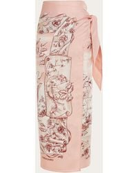 Ferragamo - Voyage Print Silk Sarong - Lyst