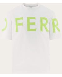 Ferragamo - Hommes T-Shirt Manche Courte Avec Logo Graphique Blanc - Lyst