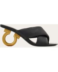 Ferragamo - Padded Sandal With Gancini Heel - Lyst