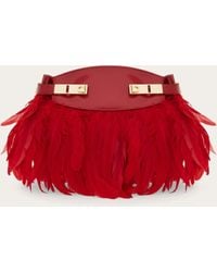 Ferragamo - Hug Soft Crossbody Bag With Feathers (Xs) - Lyst