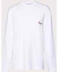 Ferragamo - Long Sleeved T-shirt With Botanical Print - Lyst