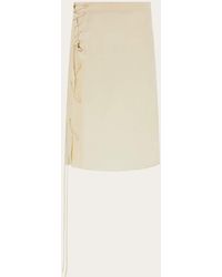 Ferragamo - Satin Skirt With String Tie Detail - Lyst