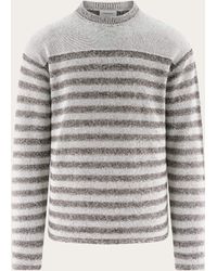 Ferragamo - Crew Neck Linen Sweater - Lyst