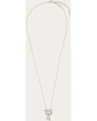 Ferragamo - Gancini Pendant Necklace With Crystal Rings - Lyst